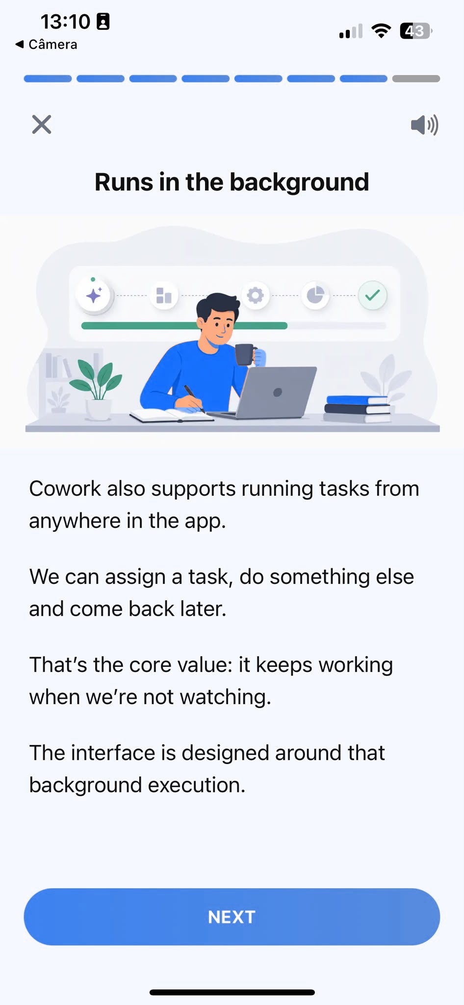 Learn screen showing an interactive AI lesson with explanation and examples